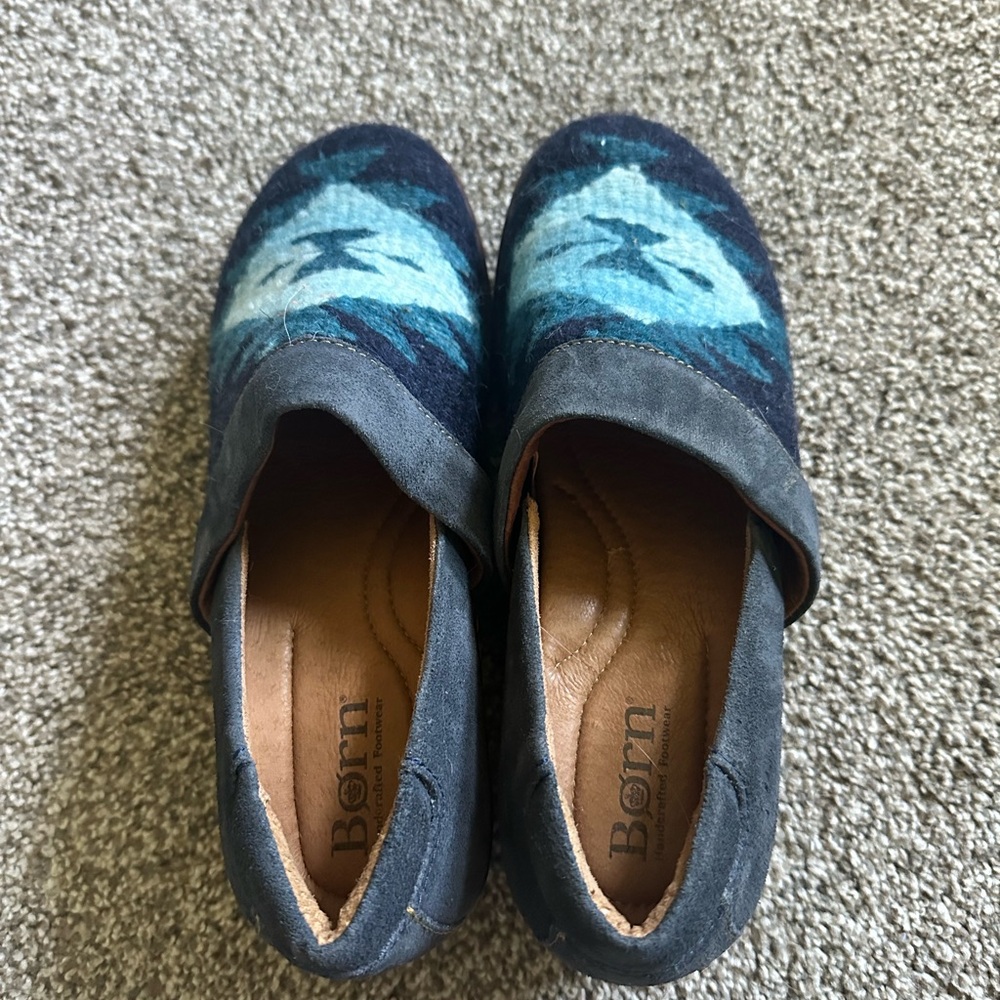 Born Primitive Blue Patterned Mules - image 1